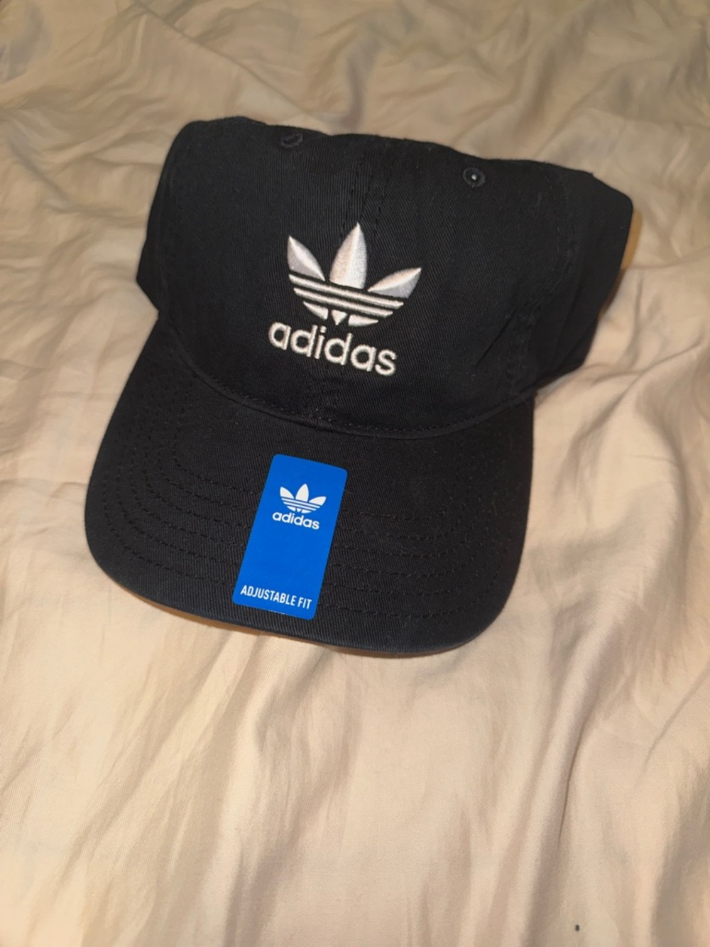 adidas Black Cap with White Trefoil Logo